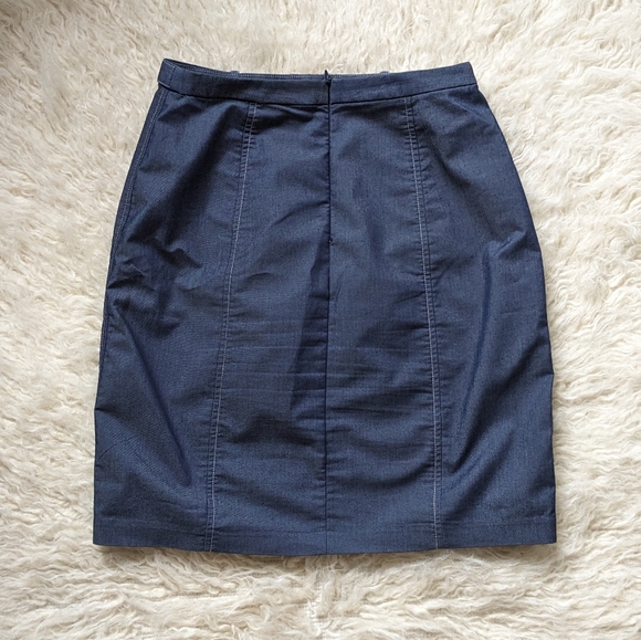 Vintage High Waisted Lee Dark Indigo Belted Pencil Skirt 6M - Picture 3 of 9